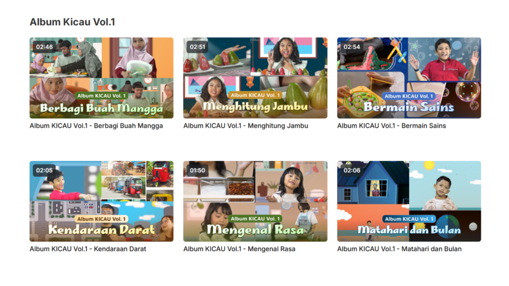 Album Karya Cipta Lagu Pembelajaran Anak Usia Dini (KICAU) Vol. 1