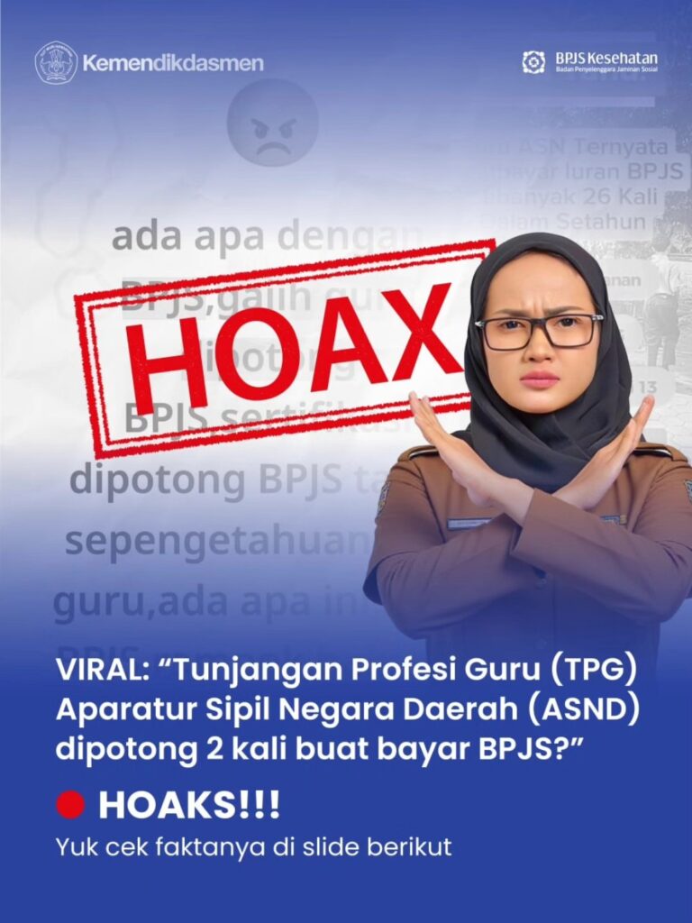 Kemendikdasmen bersama BPJS Tegaskan Isu Potongan Ganda TPG untuk BPJS Adalah Hoaks